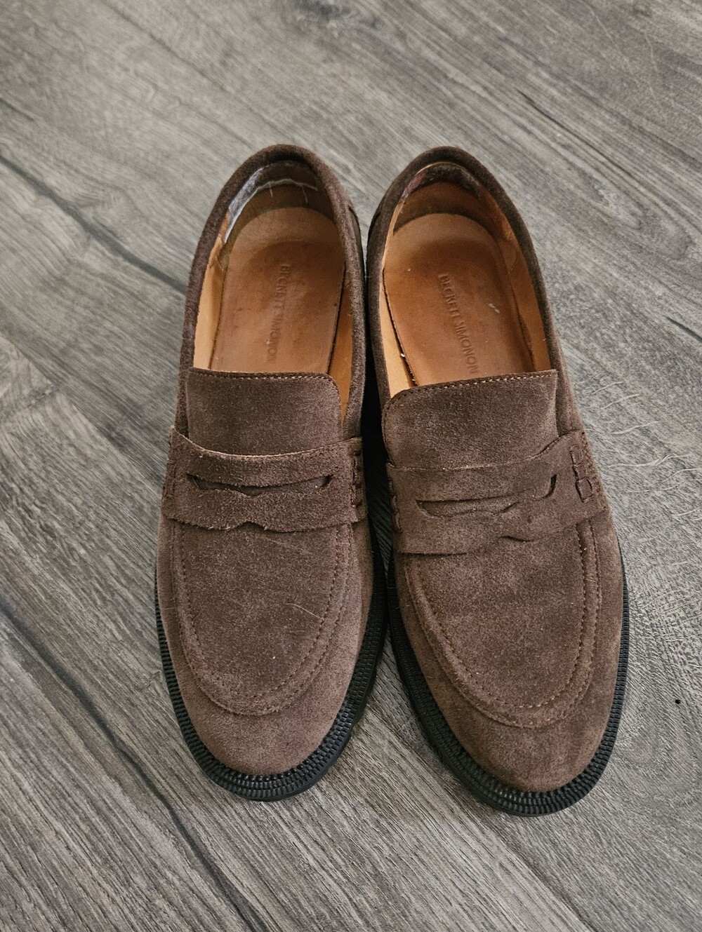 Beckett Simonon Georgia Dark Brown Suede Loafers 6.5